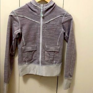 Ivivva Grey and Off-White Terry Hoodie
